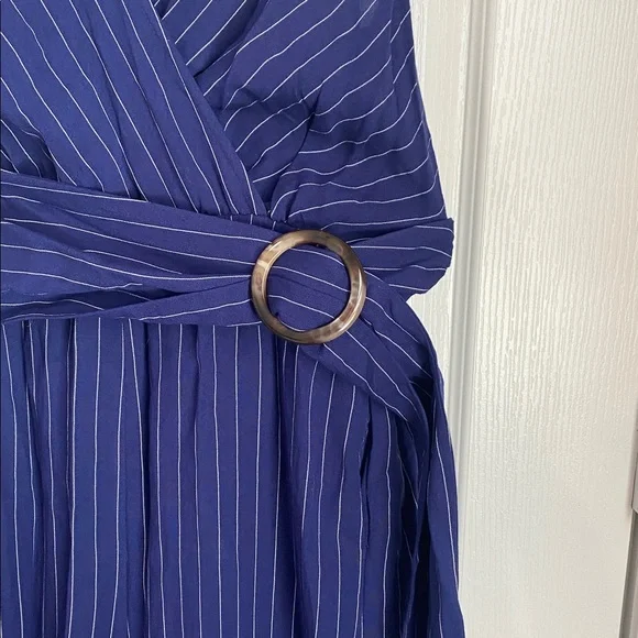 NWT Flying Tomato Wide Leg Pinstripe Jumpsuit - Picture 5 of 9